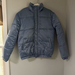 Boohoo man satin funnel neck puffer